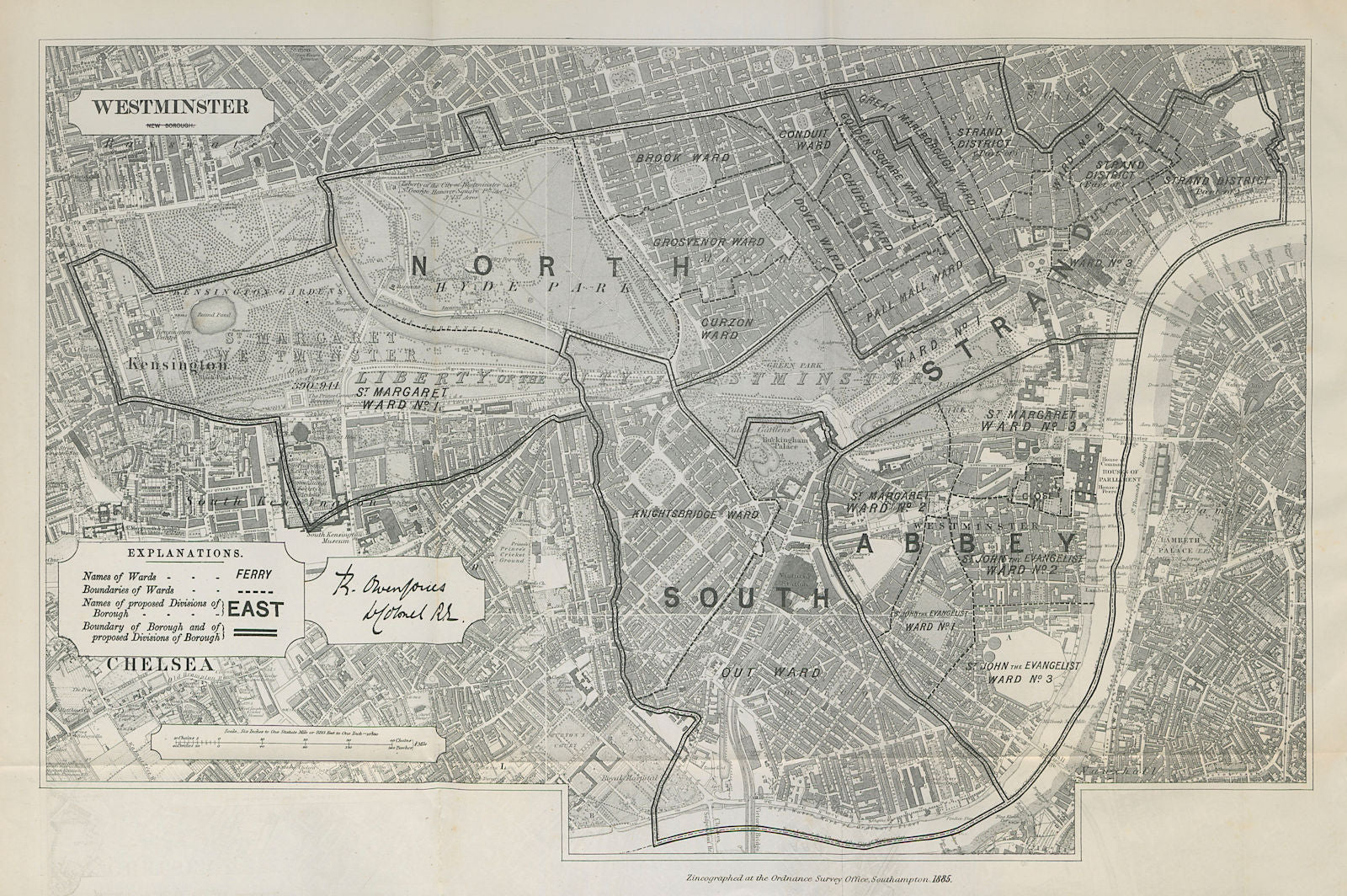 Westminster Parliamentary Borough. Mayfair Pimlico. BOUNDARY COMMISSION 1885 map